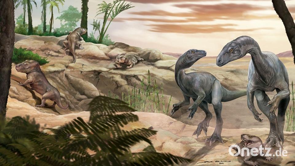Künstlerische Darstellung des Dinosauriers Huayracursor jaguensis Bild: Jorge Blanco/CONICET Argentina/dpa