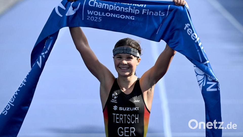 Erste deutsche Triathlon-Weltmeisterin über die olympische Distanz: Lisa Tertsch Bild: Dean Lewins/AAP/dpa