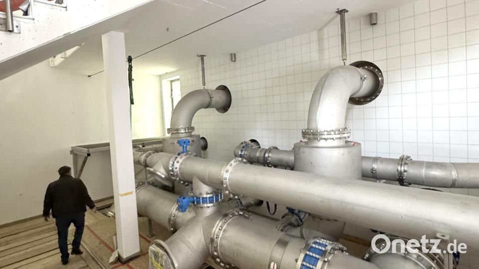 Der neue Rohrleitungskeller am Hochspeicher Westenberg nimmt Formen an. Bild: Tobias Reitmeier