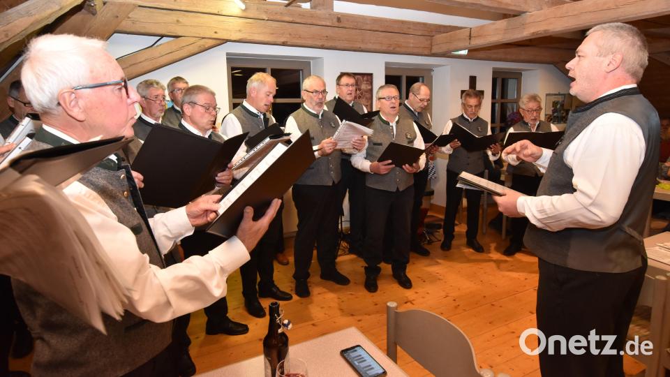 Der Männergesangverein Illschwang, unter der Leitung von Clemens Lindner, beeindruckte beim Dorfabend mit vielfältigen Gesangsbeiträgen. Bild: no