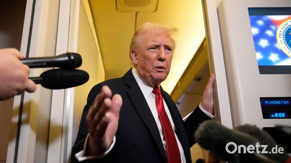 US-Präsident Donald Trump spricht sich für ein Einfrieren des Frontverlaufs aus. Bild: Mark Schiefelbein/AP/dpa