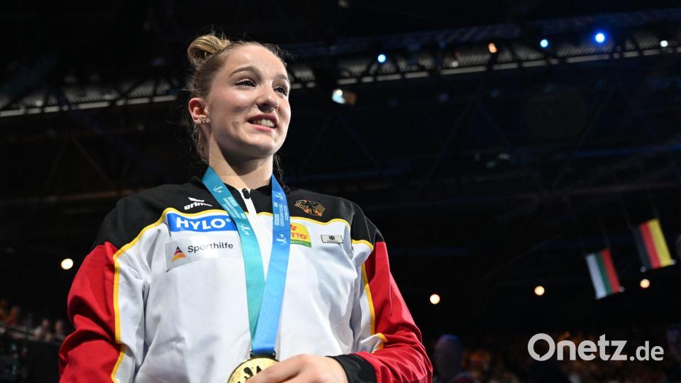 Europameisterin Karina Schönmaier freut sich auf das Sprungfinale. (Archivbild) Bild: Marijan Murat/dpa