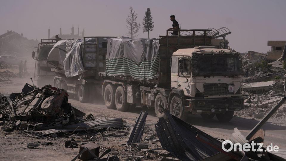 Inzwischen lässt Israel wieder humanitäre Güter in den abgeriegelten Gazastreifen. Bild: Jehad Alshrafi/AP/dpa