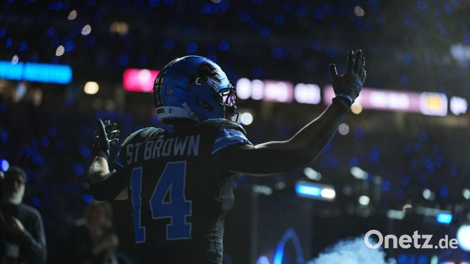 St. Brown sorgte für Jubel in Detroit - vor, während und nach dem Spiel gegen die Bucs. Bild: Ryan Sun/AP/dpa