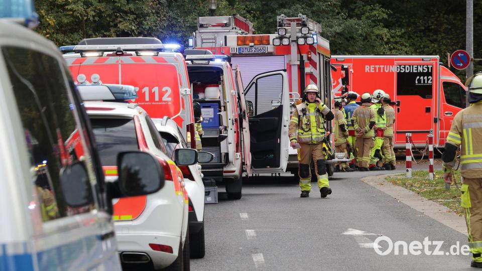 Die Polizei sperrte in einem Radius von rund 100 Metern das Gelände. Bild: David Young/dpa