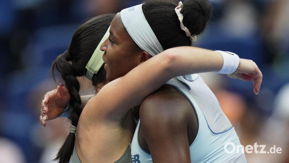 Coco Gauff (r) war im Viertelfinale zu stark für Eva Lys. Bild: Andy Wong/AP/dpa