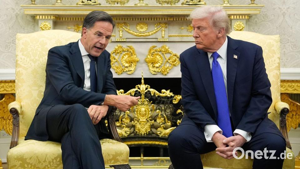 Nato-Chef Rutte besuchte US-Präsident Trump im Weißen Haus. Bild: Alex Brandon/AP/dpa