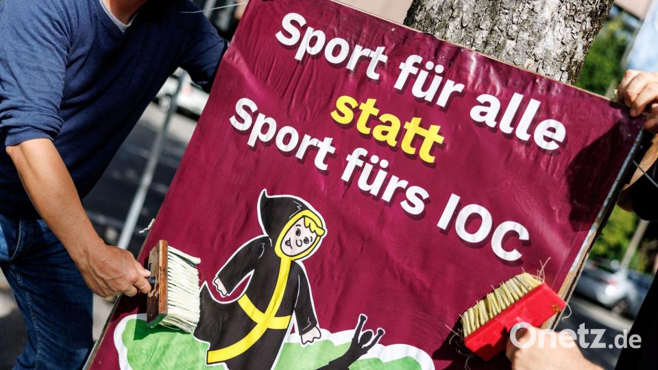 Doch nicht alle sind für Olympische Spiele in München. (Archivbild) Bild: Matthias Balk/dpa