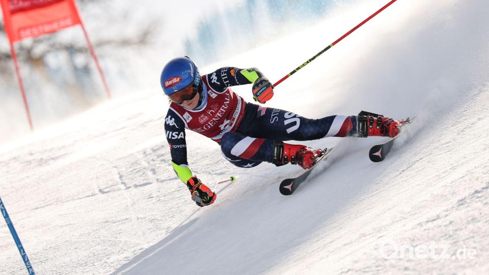 Mehr als 100 Weltcup-Siege: US-Ausnahmeathletin Mikaela Shiffrin. (Archivbild) Bild: Marco Trovati/AP/dpa