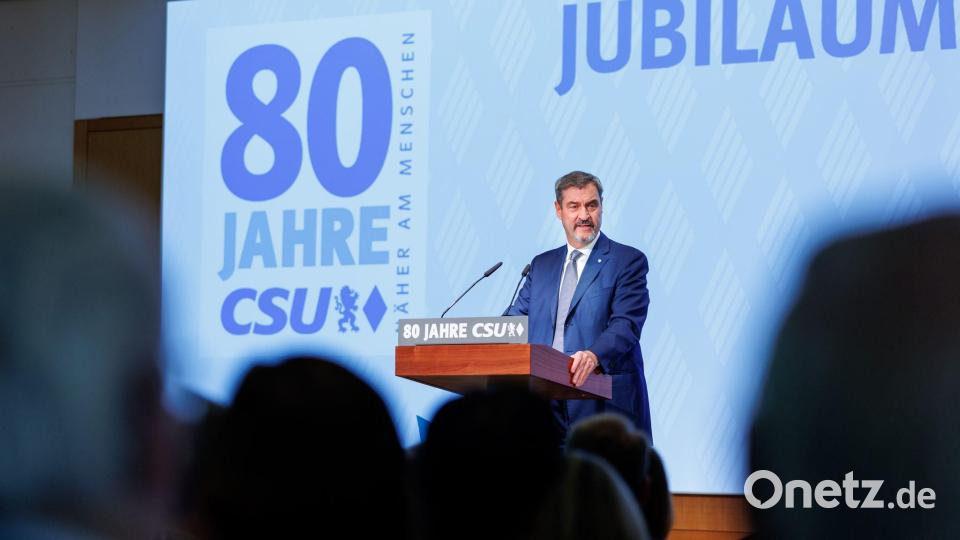 80 Jahre nach ihrer Gründung ist die CSU von der AfD stark herausgefordert. Parteichef Söder betonte, dass er eine Zusammenarbeit kategorisch ablehnt. Bild: Matthias Balk/dpa