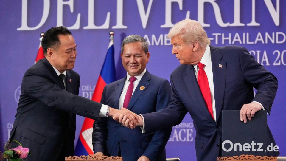 Trump hatte schon im Juli in dem Konflikt vermittelt. Bild: Mark Schiefelbein/AP/dpa