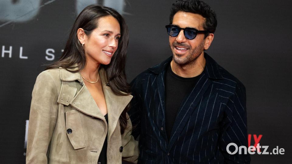 Elyas M'Barek und seine Frau Jessica Riso bei einer Kinoaufführung der Netflix-Dokumentation „Babo - Die Haftbefehl-Story“ in Berlin. (Archivfoto) Bild: Christophe Gateau/dpa