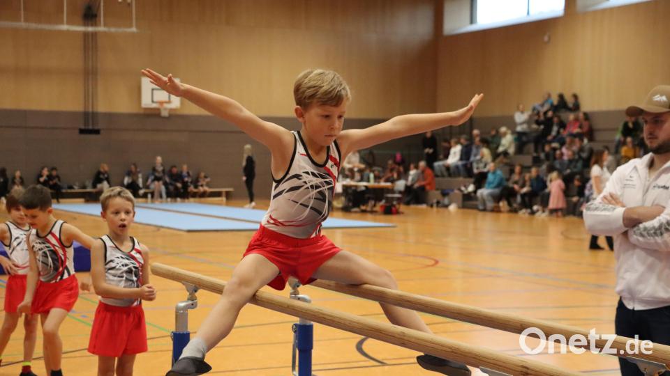 Ein Turner der TG Tirschenreuth am Barren. Bild: Julia Ritter