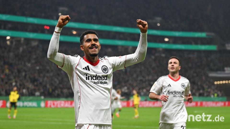 Brachte die Eintracht in Führung: Ansgar Knauff. Bild: Arne Dedert/dpa