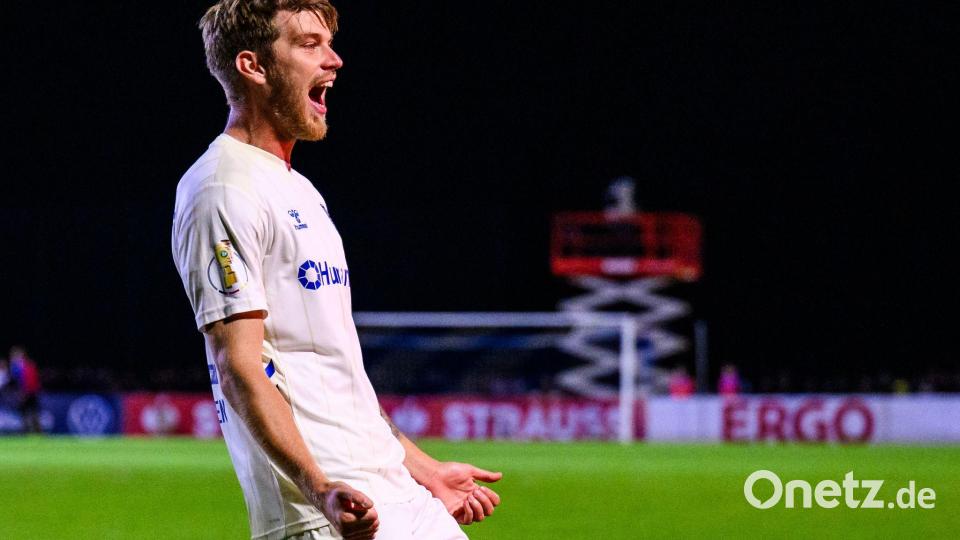 Marcus Mathisen traf beim Magdeburger Pokal-Erfolg zum 2:0. Bild: Tom Weller/dpa