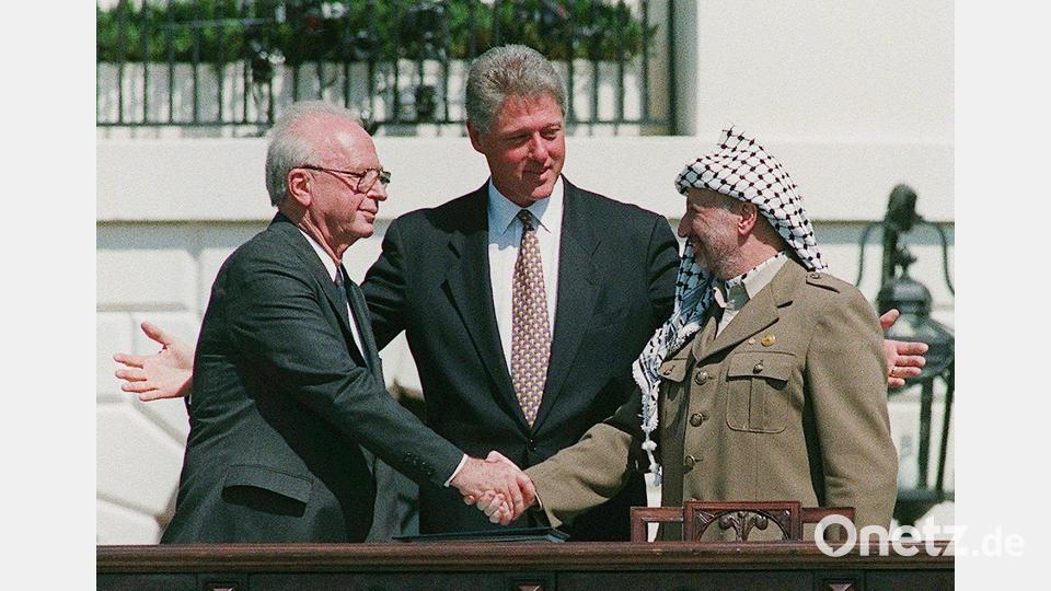 Die großen Hoffnungen auf Frieden zwischen Israel und den Palästinensern sind in den Jahrzehnten seit dem Mord an Israels Regierungschef Izchak Rabin immer tieferem Misstrauen gewichen. Bild: Avi Ohayon/Israeli Government Pr/EPA/dpa