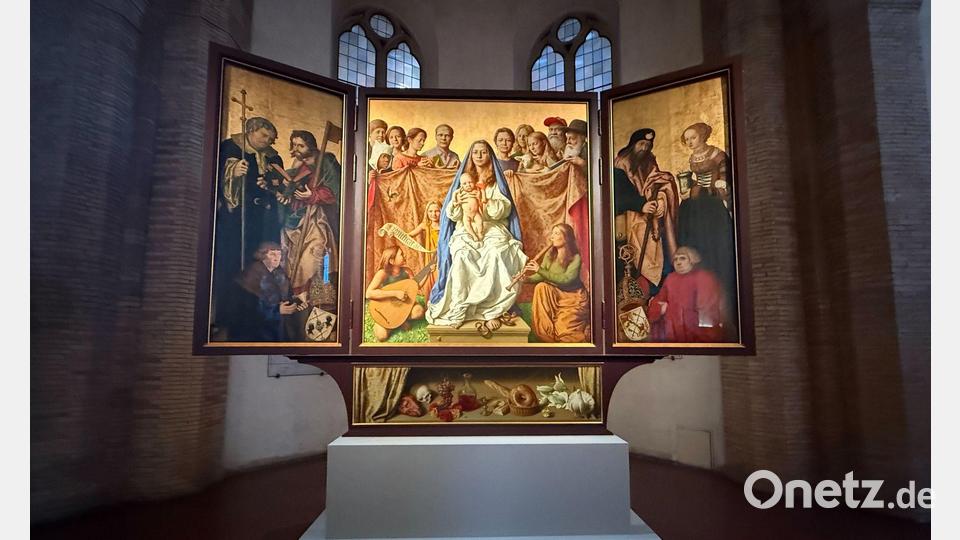 Der Cranach-Triegel-Altar steht nun für zwei Jahre  in der Kirche Santa Maria della Pietà in Rom. Bild: Christoph Sator/dpa