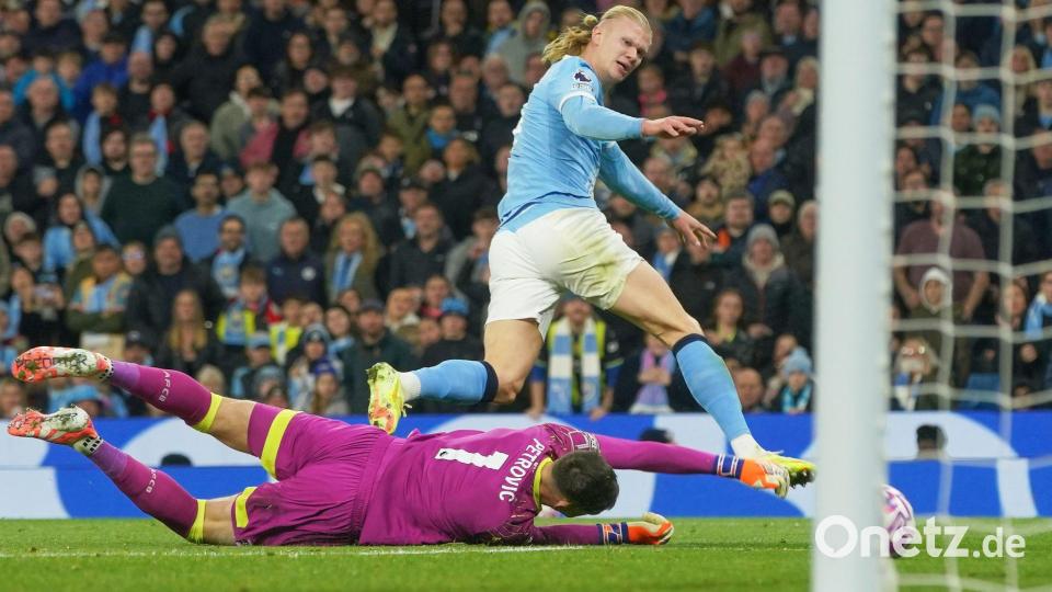 Erling Haaland trifft beim Sieg gegen Bournemouth doppelt. Bild: Ian Hodgson/AP/dpa