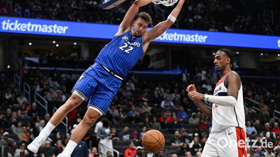 Erzielte 25 Punkte für Orlando in Washington: Franz Wagner. Bild: John McDonnell/FR172064 AP/dpa
