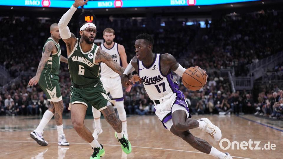 Dennis Schröder zeigte seine beste Saisonleistung für sein neues Team Sacramento. Bild: Morry Gash/AP/dpa