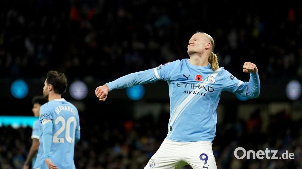 Einst für den BVB, nun aber für City erfolgreich: Erling Haaland. Bild: Martin Rickett/PA Wire/dpa