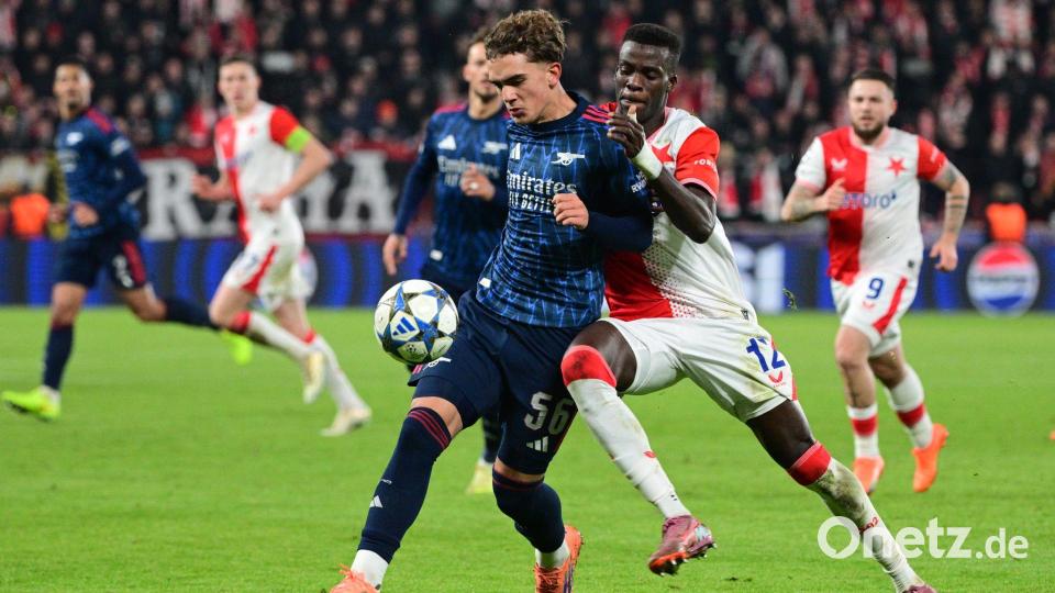 Arsenals Max Dowman ist mit 15 Jahren der jüngste Spieler, der in der Champions League eingesetzt wurde. Bild: Kamaryt Michal/CTK/dpa