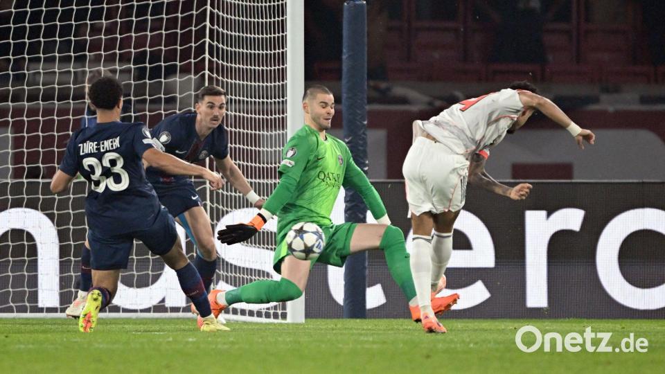 Luis Díaz (r) erzielt das frühe 1:0 für Bayern. Bild: Federico Gambarini/dpa