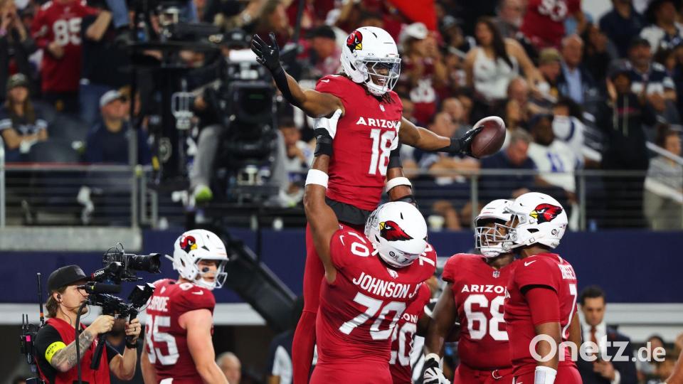 Marvin Harisson (oben) sorgte für den ersten Touchdown der Partie. Bild: Richard Rodriguez/AP/dpa