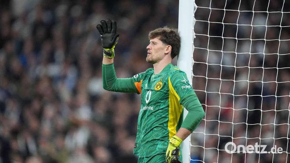 Dortmunds Torwart Gregor Kobel war mit seiner Abwehr in den vergangenen Spielen sehr zufrieden. Bild: Marcus Brandt/dpa