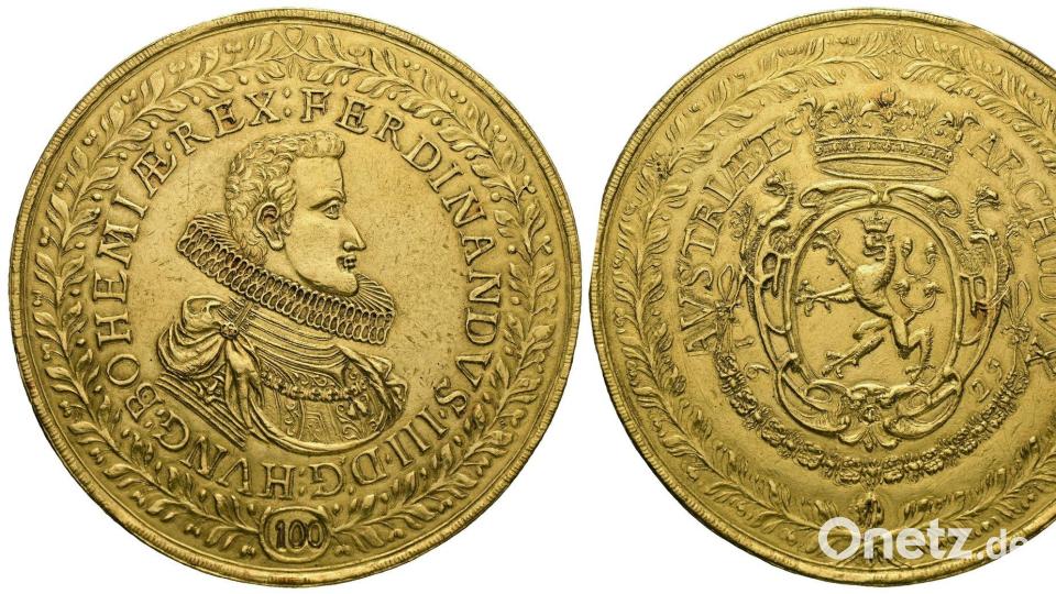 346 Gramm Gold: Eine Münze, die 1629 als Geschenk für einen hohen Würdenträger geprägt wurde. Bild: -/Numismatica Ars Classica/dpa