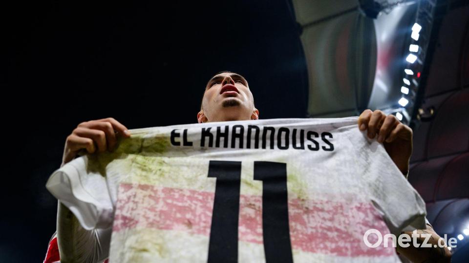 Bilal El Khannouss jubelt nach seinem Tor Bild: Tom Weller/dpa