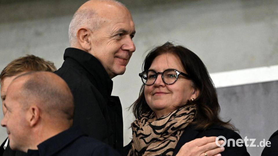 DFB-Spitzen: Präsident Bernd Neuendorf und die bisherige Generalsekretärin Heike Ullrich (Archivfoto) Bild: Federico Gambarini/dpa