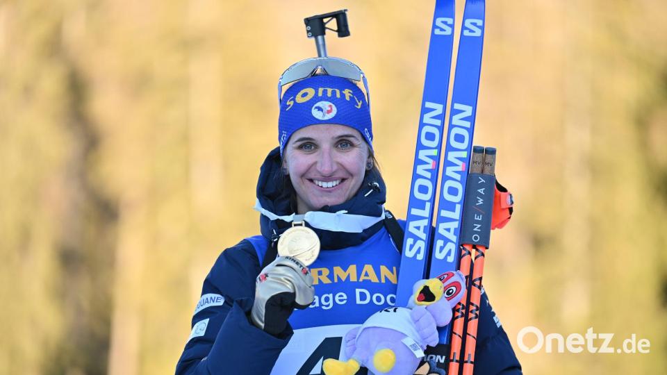 Medaillensammlerin: Julia Simon holte schon zehnmal WM-Gold. (Archivbild) Bild: Martin Schutt/dpa