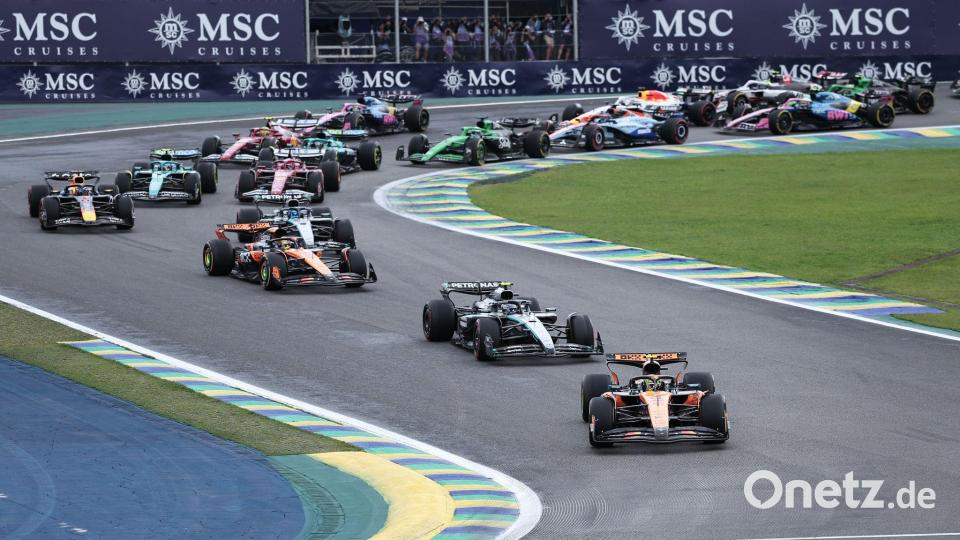 Motorsport: Formel-1-Weltmeisterschaft, Grand Prix von Brasilien, Sprintrennen. Der britische McLaren-Pilot Lando Norris führt das Sprintrennen vor dem Großen Preis von Brasilien auf der Rennstrecke Interlagos in Sao Paulo an. Bild: Ettore Chiereguini/AP/dpa