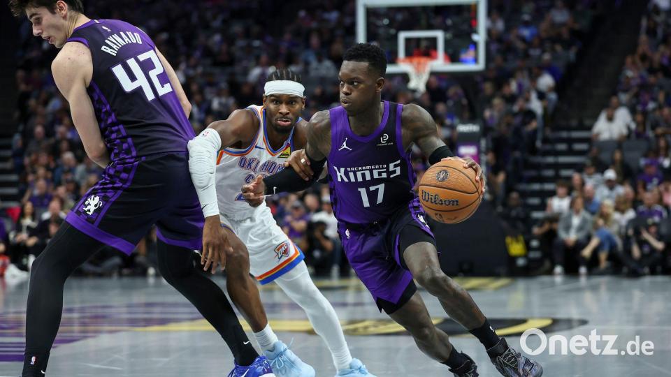 Dennis Schröder traf gegen die Thunder keinen einzigen Wurf aus dem Feld. Bild: Sara Nevis/AP/dpa