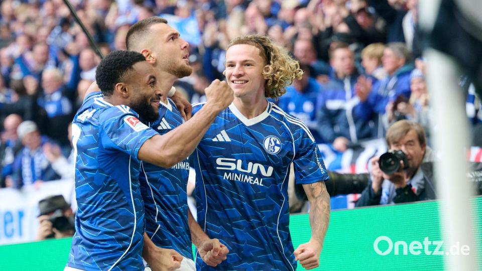 Schalke hatte gegen Elversberg Grund zur Freude. Bild: Bernd Thissen/dpa