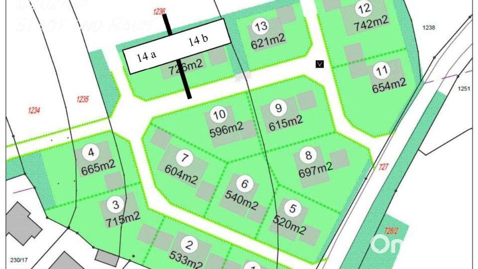 Im neuen Baugebiet in Ensdorf sind 14 Parzellen ausgewiesen Grafik: Gemeinde Ensdorf