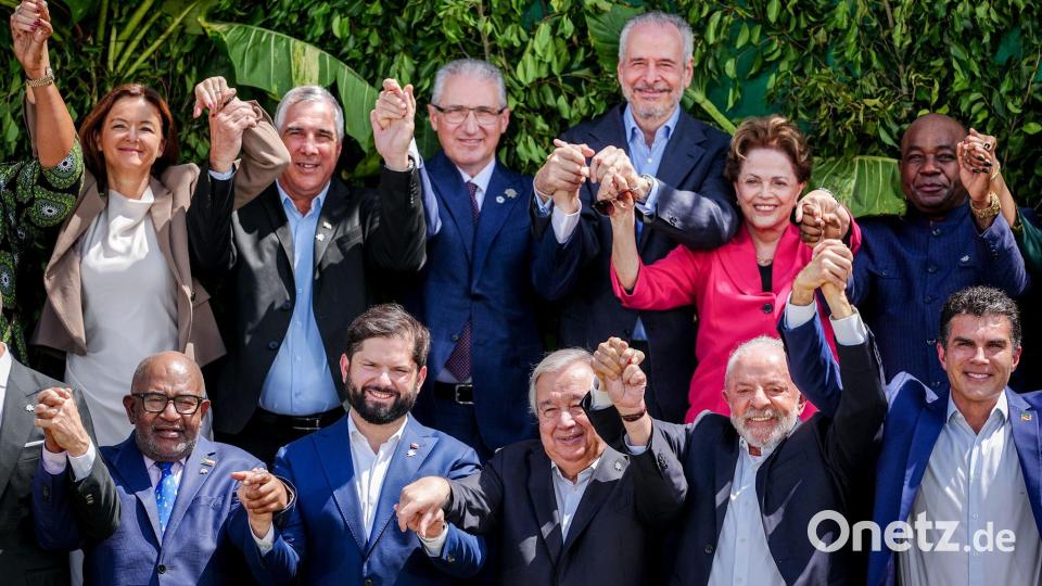Gute Laune schon vor dem offiziellen Start: Lula und der UN-Chef. Bild: Kay Nietfeld/dpa
