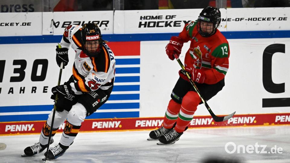 Laura Kluge (l) spielt in der nordamerikanischen Profiliga PWHL. Bild: Markus Lenhardt/dpa