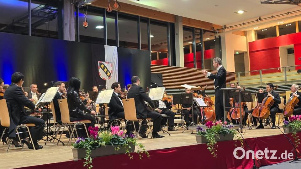 Die Hofer Symphoniker unter Leitung vom Michael Falk setzen mit Rossinis Ouvertüre zu La Scala di Seta und Brahms’ Ungarischer Tanz Nr. 6 einen temperamentvollen orchestralen Rahmen. Bild: whü