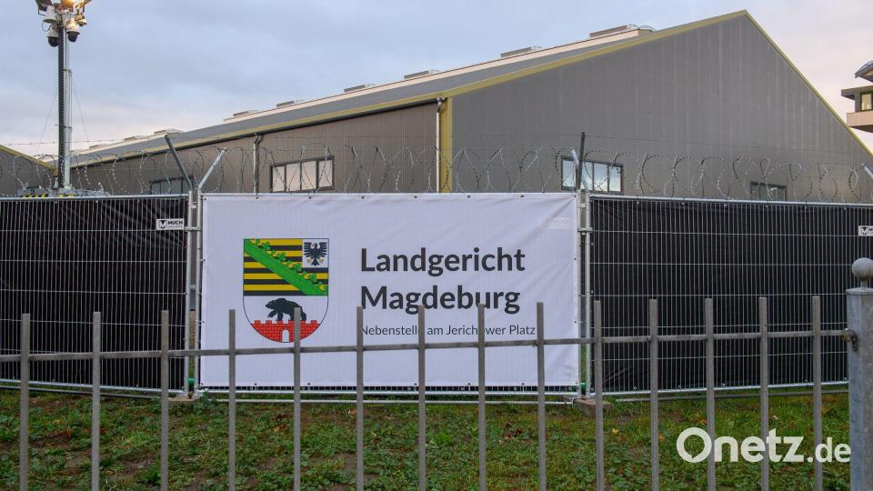 Für den Prozess ist ein Interims-Gerichtsgebäude errichtet worden. (Archivbild) Bild: Klaus-Dietmar Gabbert/dpa