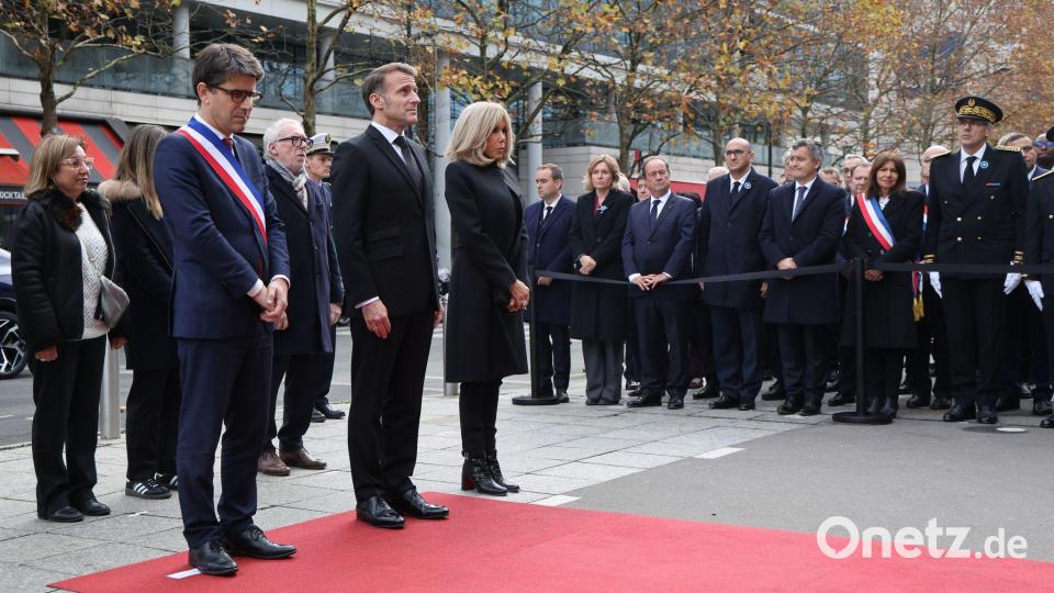 Präsident Macron wird an Gedenkveranstaltungen an allen Anschlagsorten teilnehmen. Bild: Ludovic Marin/Pool AFP/AP/dpa
