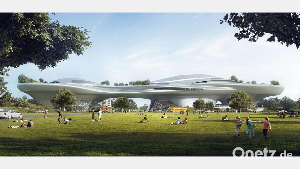 Das Museum hat eine futuristische Form. (Foto Handout) Bild: Lucas Museum Of Narrative Art/dpa