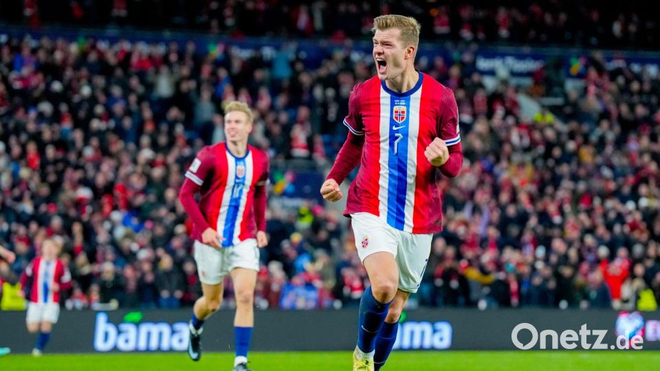 Alexander Sörloth brach Norwegens Bann in der zweiten Hälfte. Bild: Fredrik Varfjell/NTB/dpa