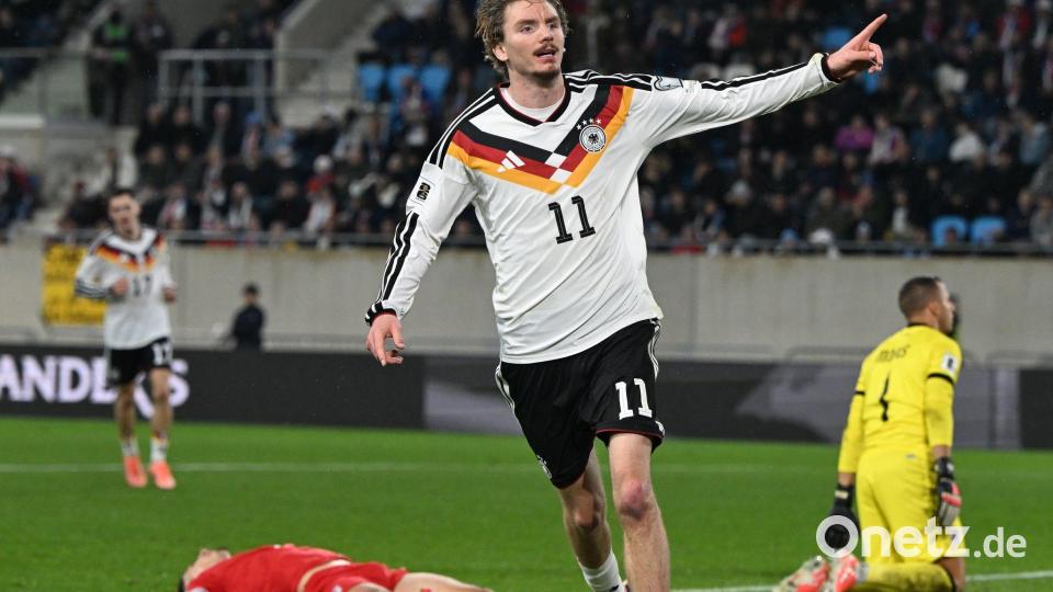 Nick Woltemades Doppelpack rettet die DFB-Elf vor einer Blamage in Luxemburg. Bild: Federico Gambarini/dpa
