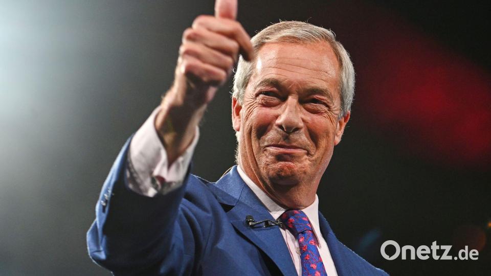 Reform-UK-Chef Nigel Farage setzt die britische Regierung seit Wochen unter Druck. (Archivbild) Bild: Thomas Krych/AP/dpa