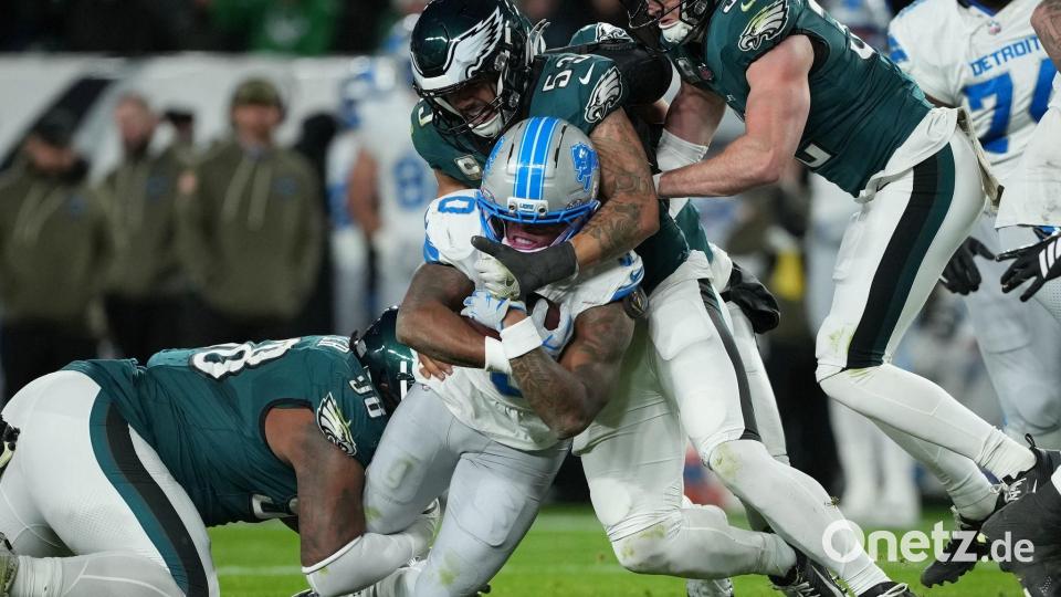 Die Philadelphia Eagles hatten die Detroit Lions fest im Griff. Bild: Matt Slocum/AP/dpa