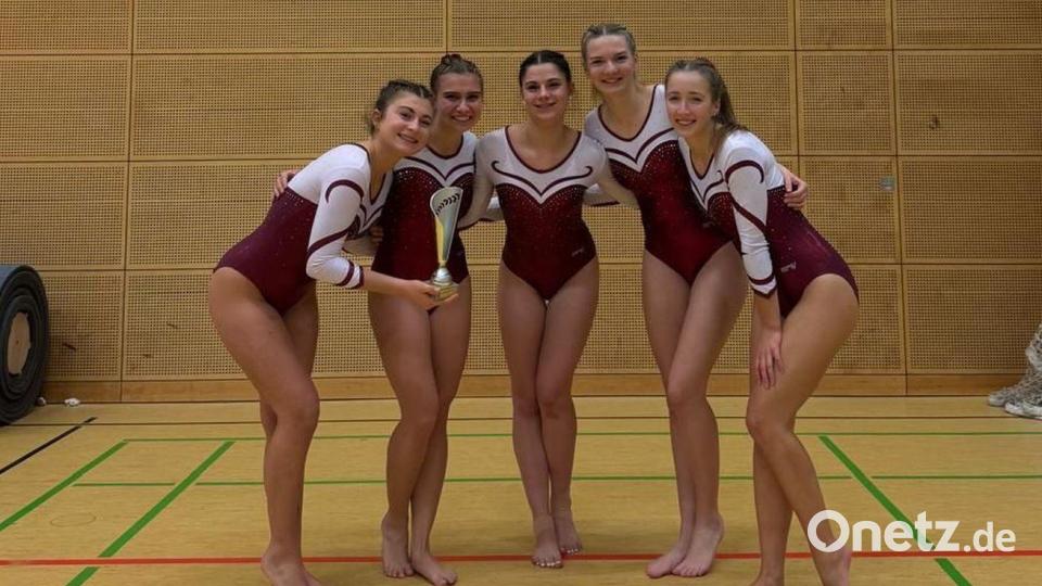 Das erfolgreiche Team der TG Tirschenreuth mit (von links) Johanna Rösch, Alisha Höfler, Anna Schramm, Johanna Kopp und Alina Hinrichsmeyer. Bild: Kerstin Burkhard