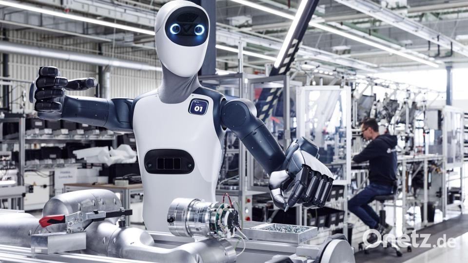Der humanoide Roboter Agile One soll ab Anfang 2026 bei München in Serie produziert werden. (Handout) Bild: Agile Robots/dpa