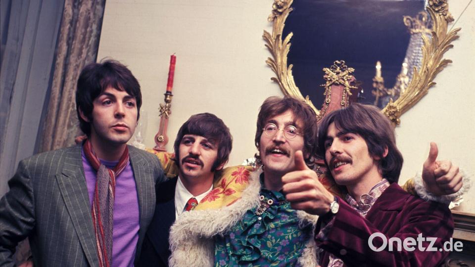Die Beatles bei einem Event zur Veröffentlichung von „Sgt Pepper's Lonely Heart Club Band“ 1967. Bild: -/APPLE CORPS LTD/dpa